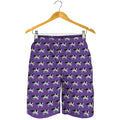 Purple Cow Pattern Print Men's Shorts