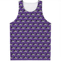 Purple Cow Pattern Print Men's Tank Top