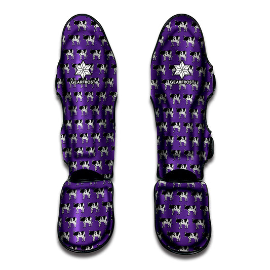 Purple Cow Pattern Print Muay Thai Shin Guard