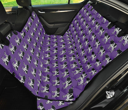 Purple Cow Pattern Print Pet Car Back Seat Cover