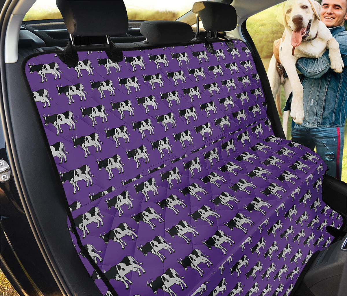 Purple Cow Pattern Print Pet Car Back Seat Cover