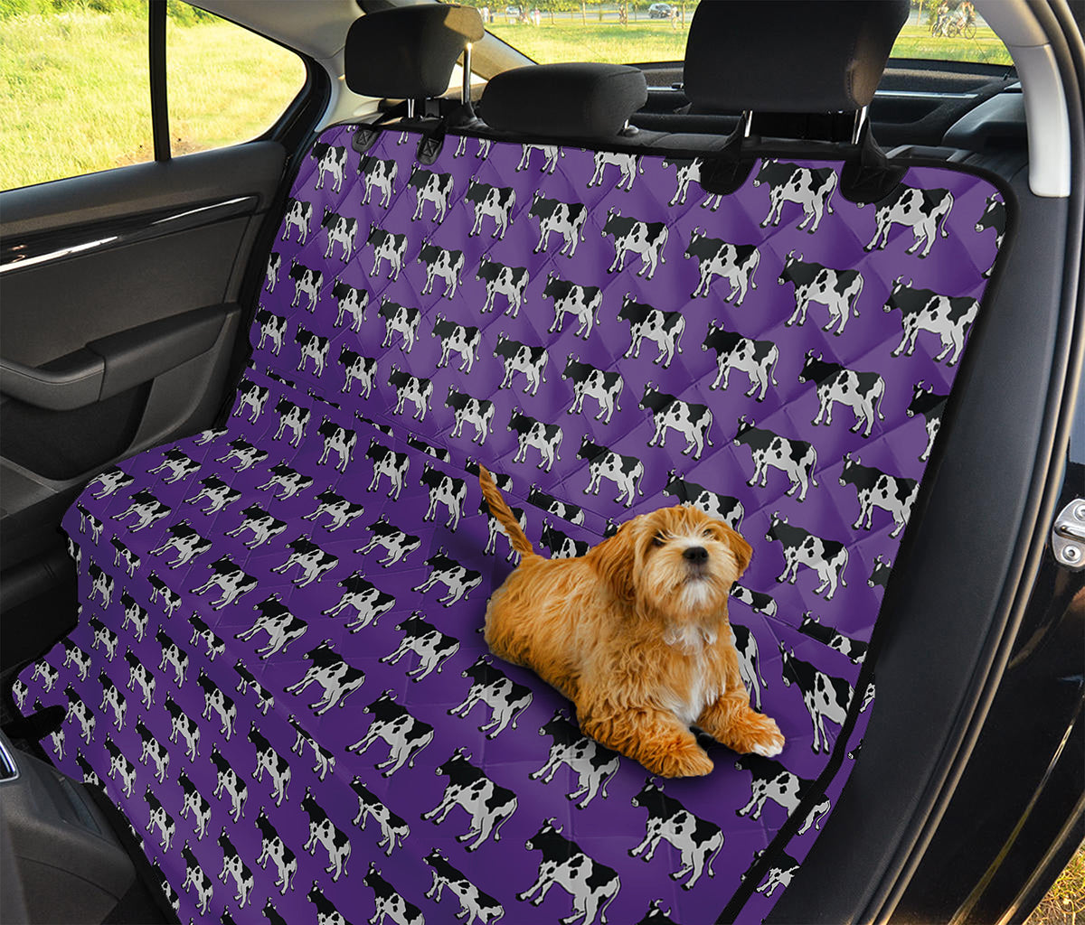 Purple Cow Pattern Print Pet Car Back Seat Cover