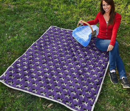 Purple Cow Pattern Print Quilt
