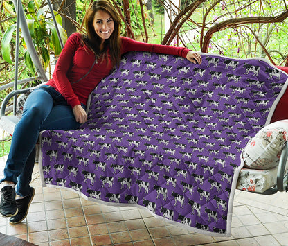 Purple Cow Pattern Print Quilt