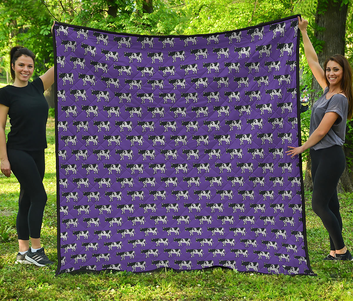 Purple Cow Pattern Print Quilt