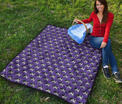 Purple Cow Pattern Print Quilt