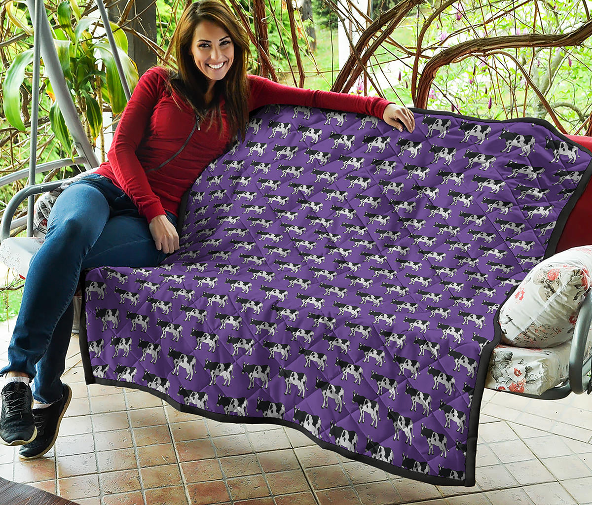 Purple Cow Pattern Print Quilt