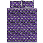 Purple Cow Pattern Print Quilt Bed Set