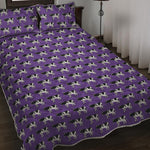 Purple Cow Pattern Print Quilt Bed Set