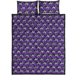 Purple Cow Pattern Print Quilt Bed Set