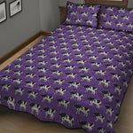 Purple Cow Pattern Print Quilt Bed Set