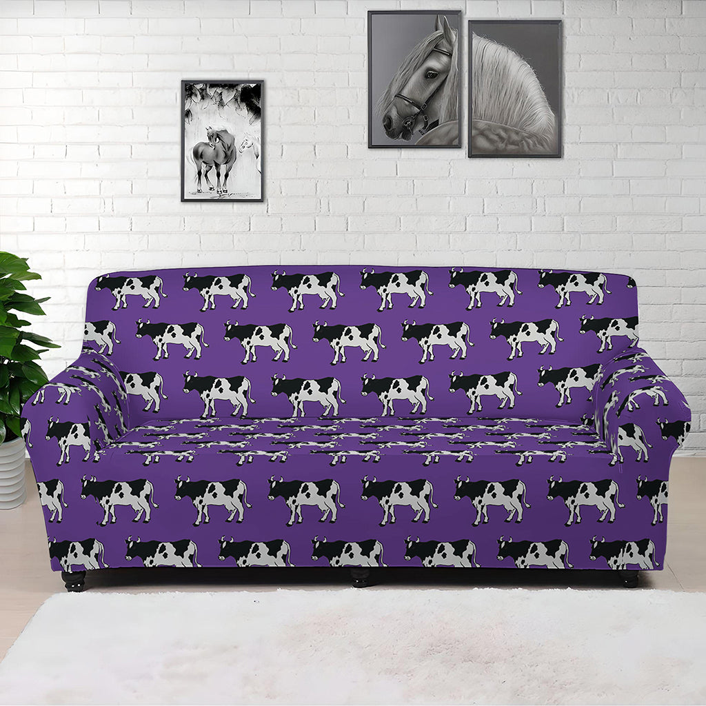Purple Cow Pattern Print Sofa Cover