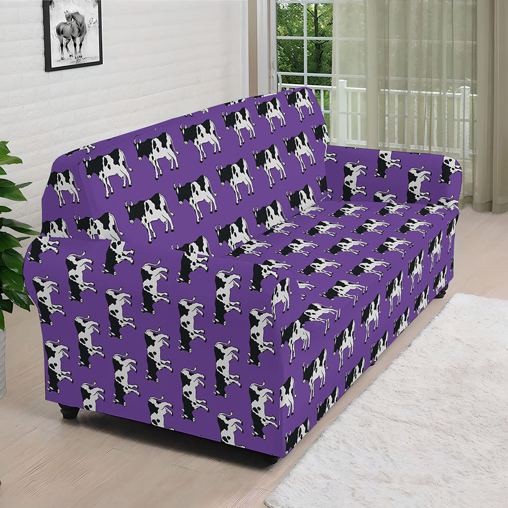 Purple Cow Pattern Print Sofa Cover