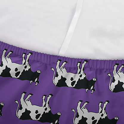 Purple Cow Pattern Print Sofa Cover