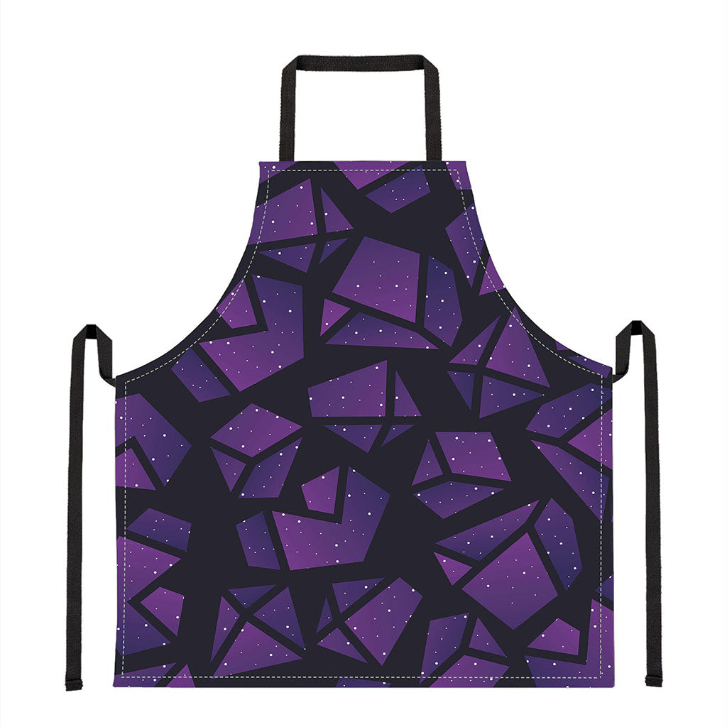 Purple Crystal Cosmic Galaxy Space Print Apron