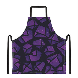 Purple Crystal Cosmic Galaxy Space Print Apron