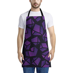 Purple Crystal Cosmic Galaxy Space Print Apron