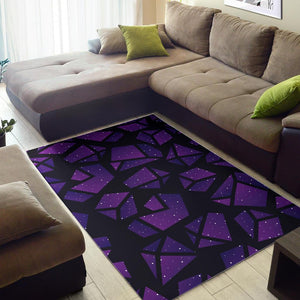 Purple Crystal Cosmic Galaxy Space Print Area Rug GearFrost