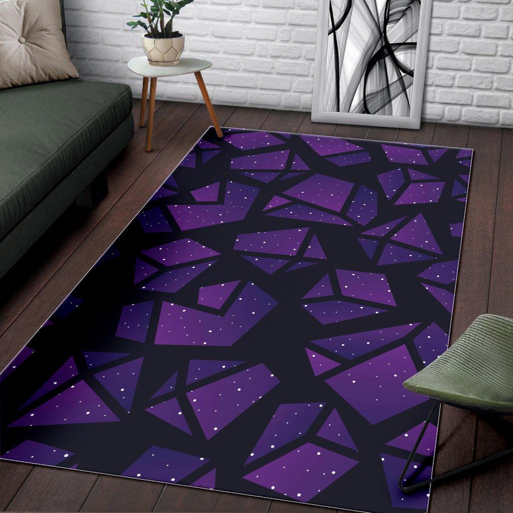 Purple Crystal Cosmic Galaxy Space Print Area Rug GearFrost