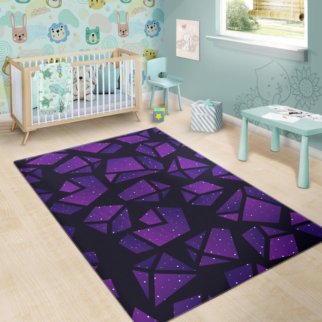 Purple Crystal Cosmic Galaxy Space Print Area Rug GearFrost