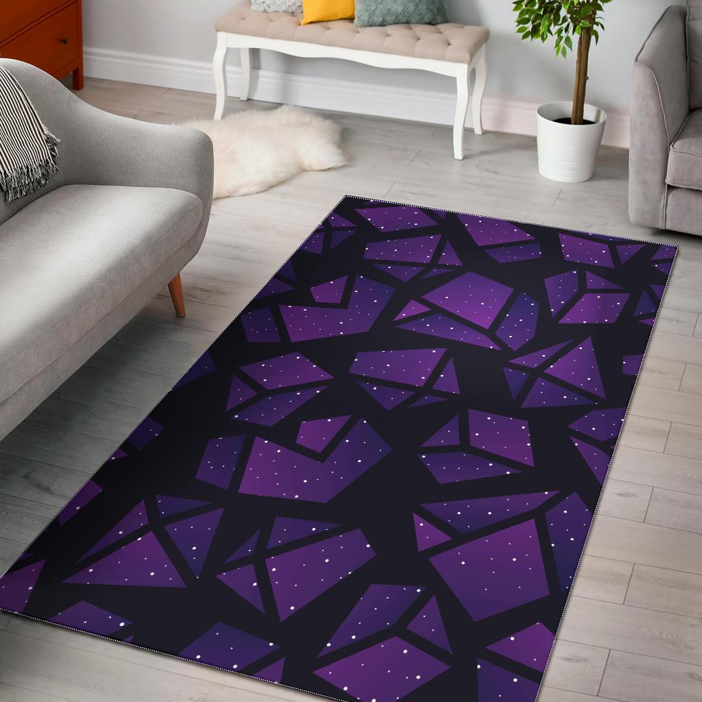 Purple Crystal Cosmic Galaxy Space Print Area Rug GearFrost