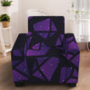 Purple Crystal Cosmic Galaxy Space Print Armchair Slipcover