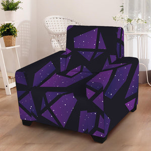 Purple Crystal Cosmic Galaxy Space Print Armchair Slipcover