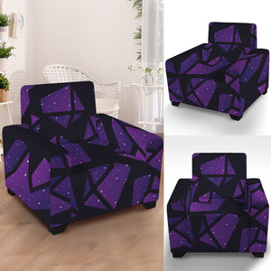 Purple Crystal Cosmic Galaxy Space Print Armchair Slipcover