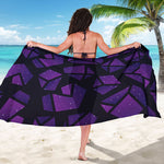 Purple Crystal Cosmic Galaxy Space Print Beach Sarong Wrap