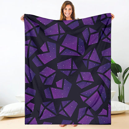 Purple Crystal Cosmic Galaxy Space Print Blanket