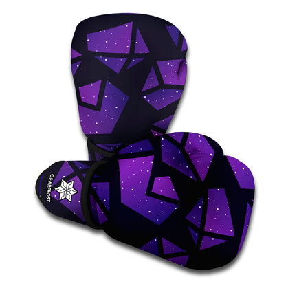 Purple Crystal Cosmic Galaxy Space Print Boxing Gloves