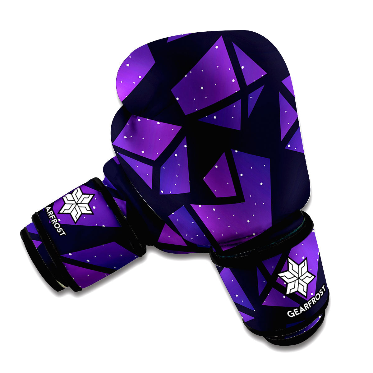 Purple Crystal Cosmic Galaxy Space Print Boxing Gloves