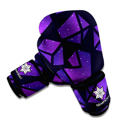 Purple Crystal Cosmic Galaxy Space Print Boxing Gloves