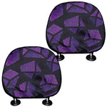 Purple Crystal Cosmic Galaxy Space Print Car Headrest Covers