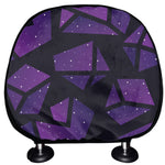 Purple Crystal Cosmic Galaxy Space Print Car Headrest Covers