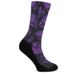 Purple Crystal Cosmic Galaxy Space Print Crew Socks