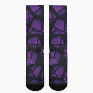 Purple Crystal Cosmic Galaxy Space Print Crew Socks