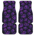 Purple Crystal Cosmic Galaxy Space Print Front and Back Car Floor Mats