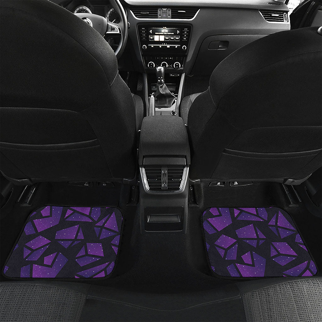 Purple Crystal Cosmic Galaxy Space Print Front and Back Car Floor Mats