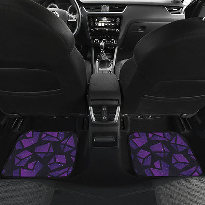 Purple Crystal Cosmic Galaxy Space Print Front and Back Car Floor Mats