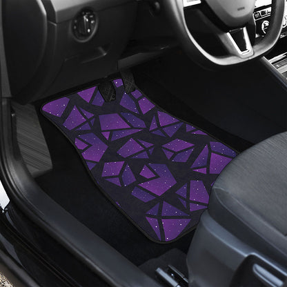 Purple Crystal Cosmic Galaxy Space Print Front Car Floor Mats