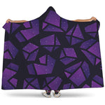Purple Crystal Cosmic Galaxy Space Print Hooded Blanket