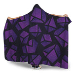 Purple Crystal Cosmic Galaxy Space Print Hooded Blanket