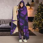 Purple Crystal Cosmic Galaxy Space Print Hooded Blanket