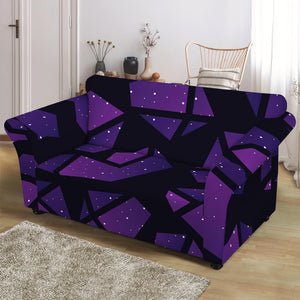 Purple Crystal Cosmic Galaxy Space Print Loveseat Slipcover