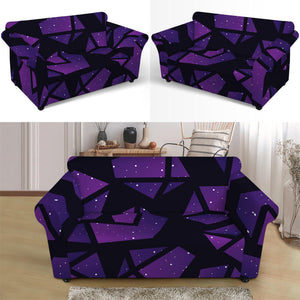 Purple Crystal Cosmic Galaxy Space Print Loveseat Slipcover