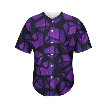 Purple Crystal Cosmic Galaxy Space Print Men's Baseball Jersey