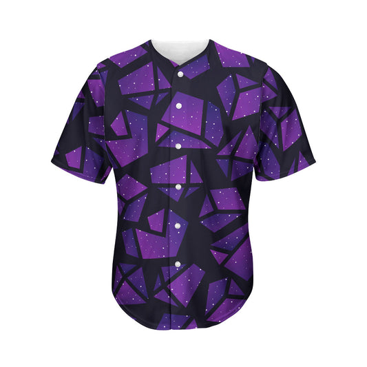 Purple Crystal Cosmic Galaxy Space Print Men's Baseball Jersey