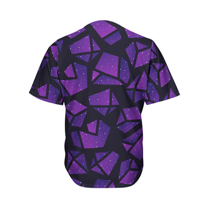 Purple Crystal Cosmic Galaxy Space Print Men's Baseball Jersey
