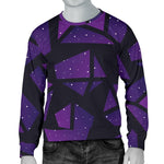 Purple Crystal Cosmic Galaxy Space Print Men's Crewneck Sweatshirt GearFrost